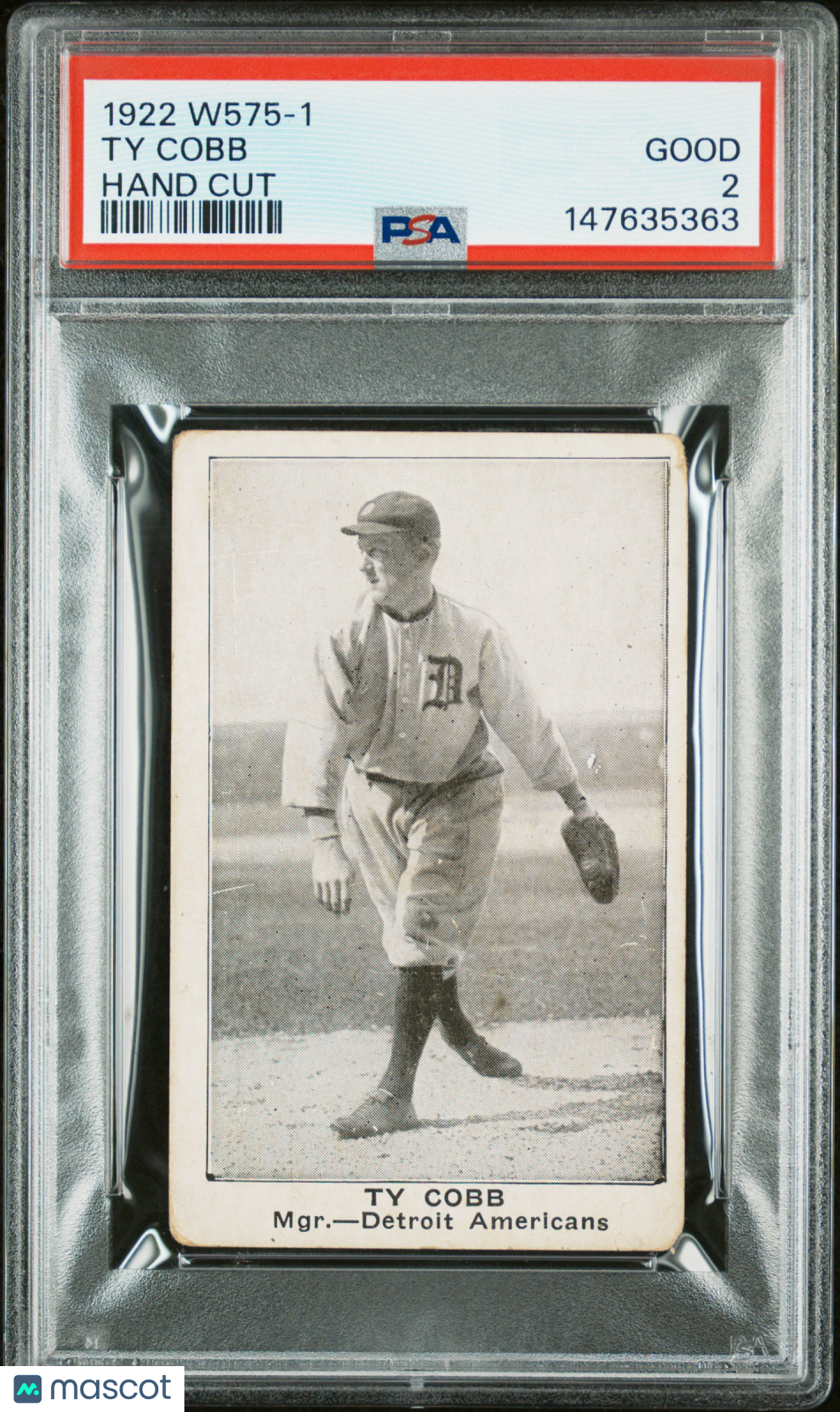 1922 W575-1 Ty Cobb Hand Cut PSA 2