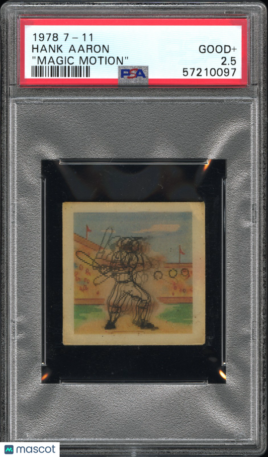 1978 7-Eleven Magic Motion Action Card Hank Aaron PSA 2.5