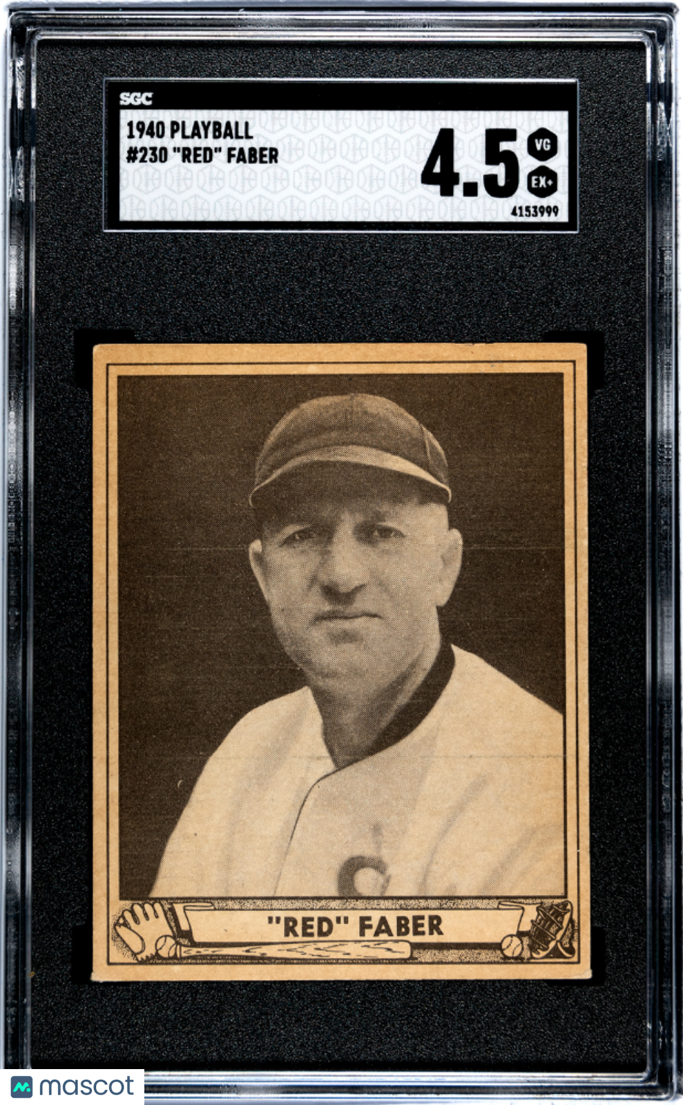 1940 Playball Red Faber #230 SGC 4.5