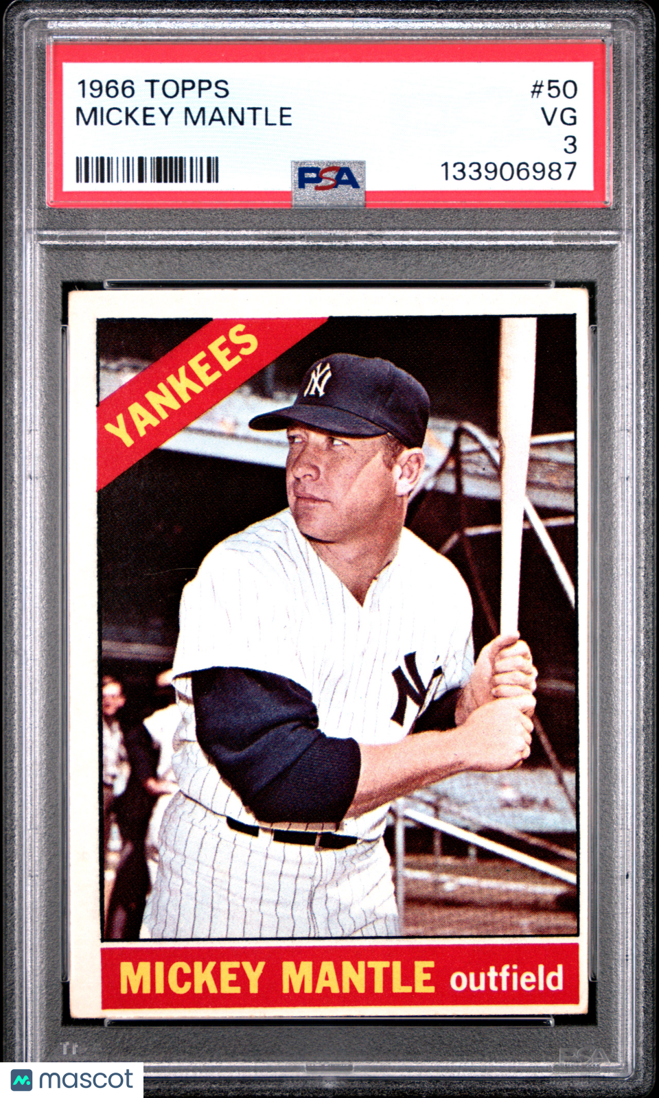 1966 Topps Mickey Mantle #50 PSA 3