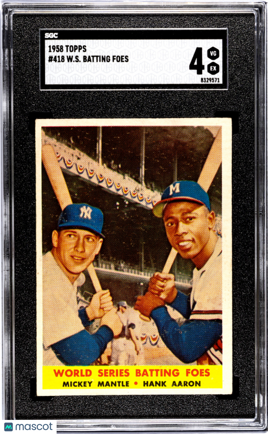 1958 Topps W. S. Batting Foes #418 SGC 4