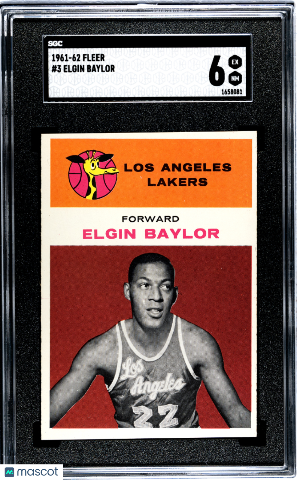 1961 Fleer Elgin Baylor #3 SGC 6