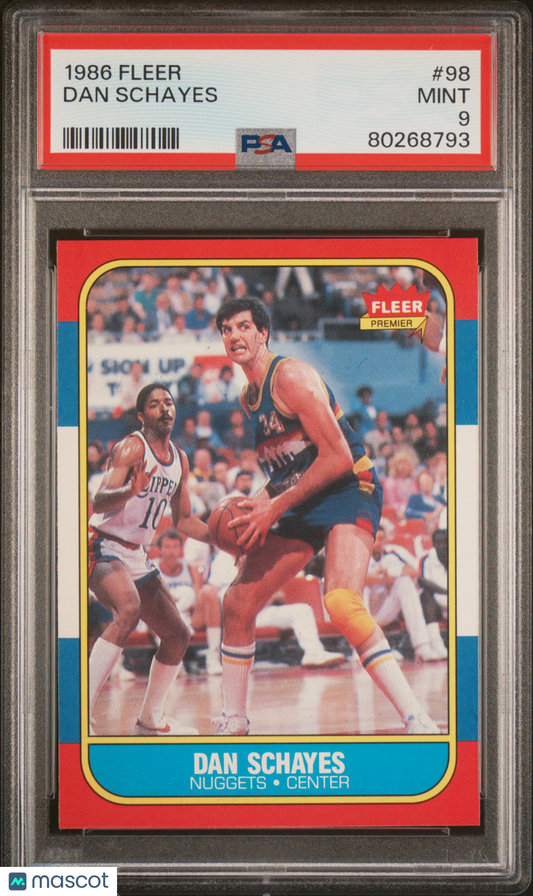 1986 Fleer Dan Schayes #98 PSA 9