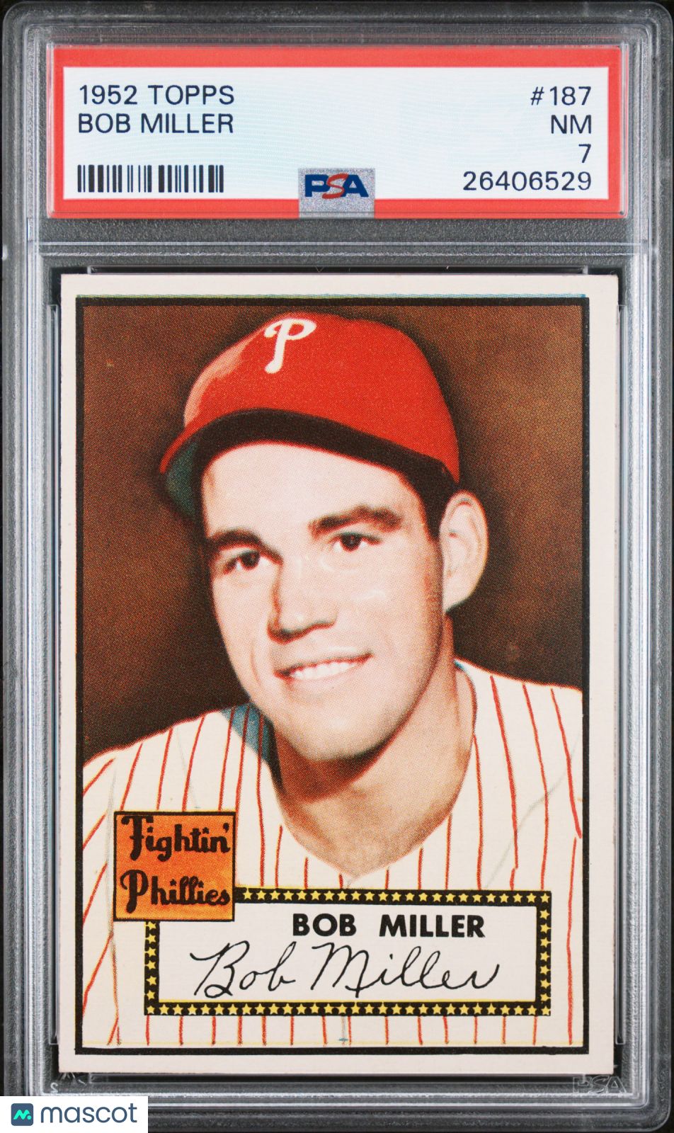 1952 Topps Bob Miller #187 PSA 7