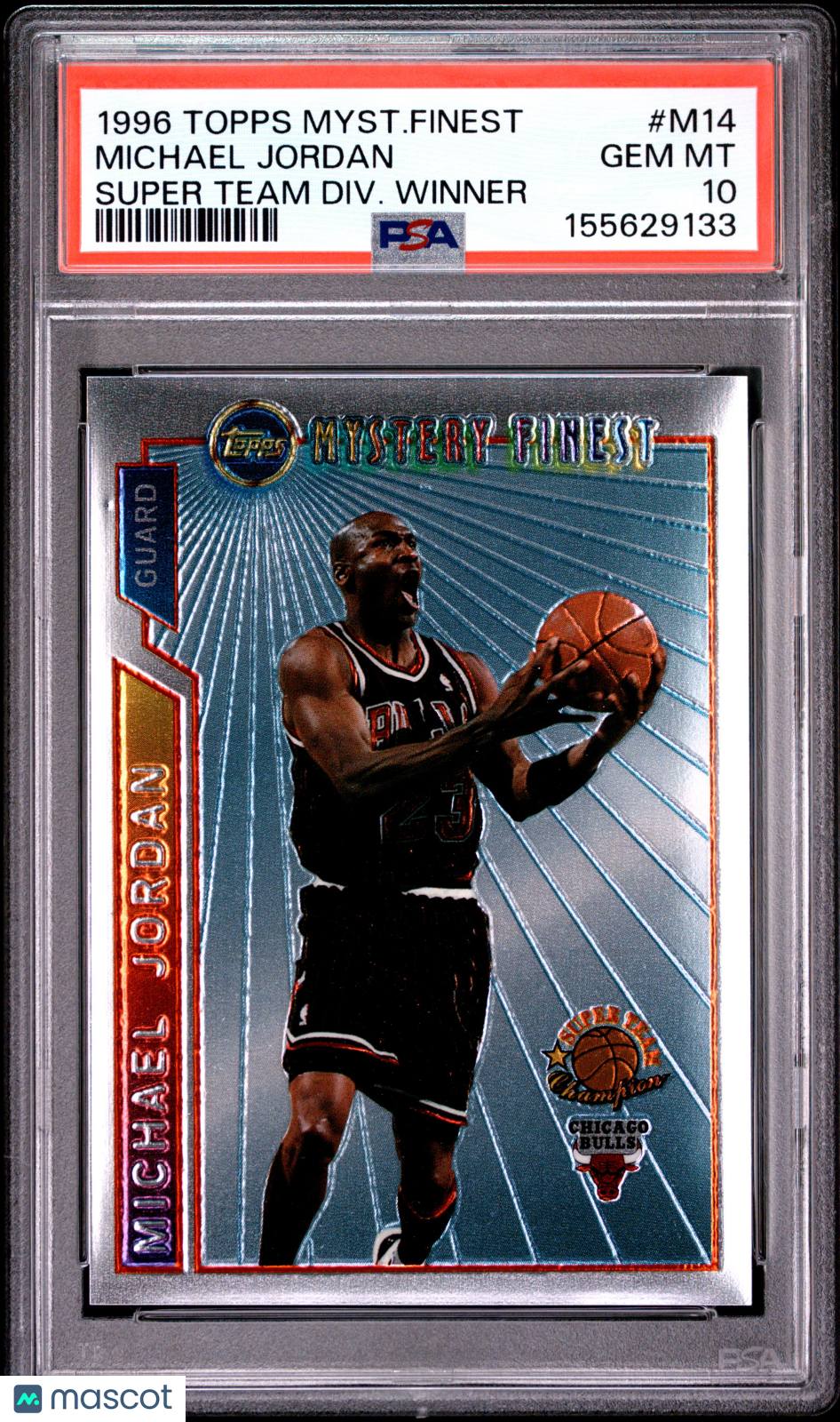 1996 Topps Mystery Finest Michael Jordan #M14 Super Team DIV. Winner PSA 10