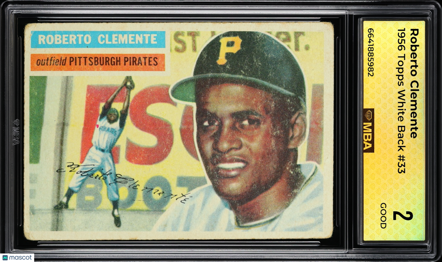 1956 Topps Roberto Clemente #33 White Back MBA 2