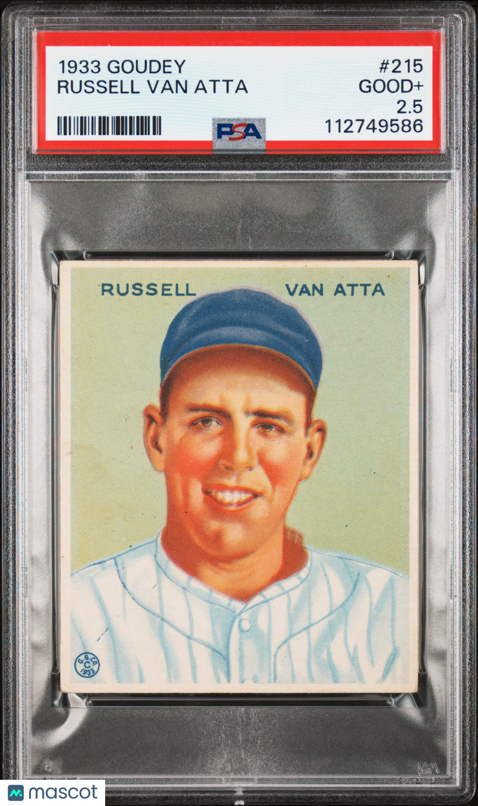 1933 Goudey Russell Van Atta #215 PSA 2.5