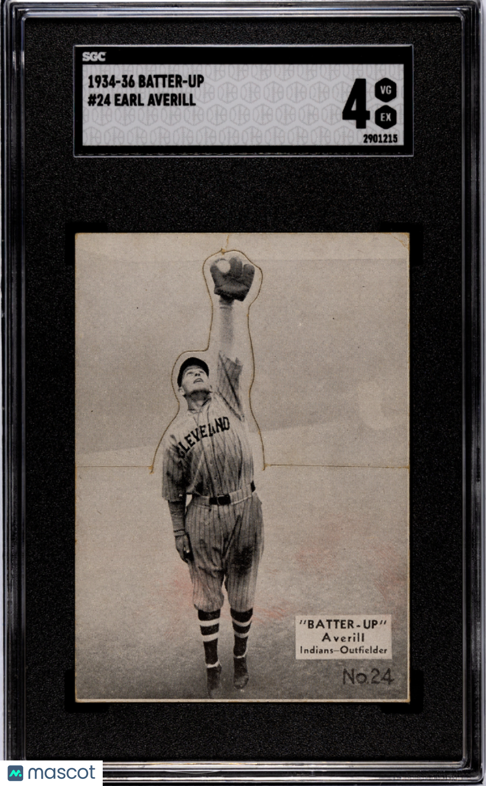 1934 Batter-Up Earl Averill #24 SGC 4