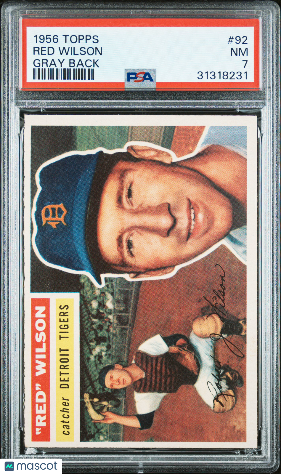 1956 Topps Red Wilson #92 Gray Back PSA 7