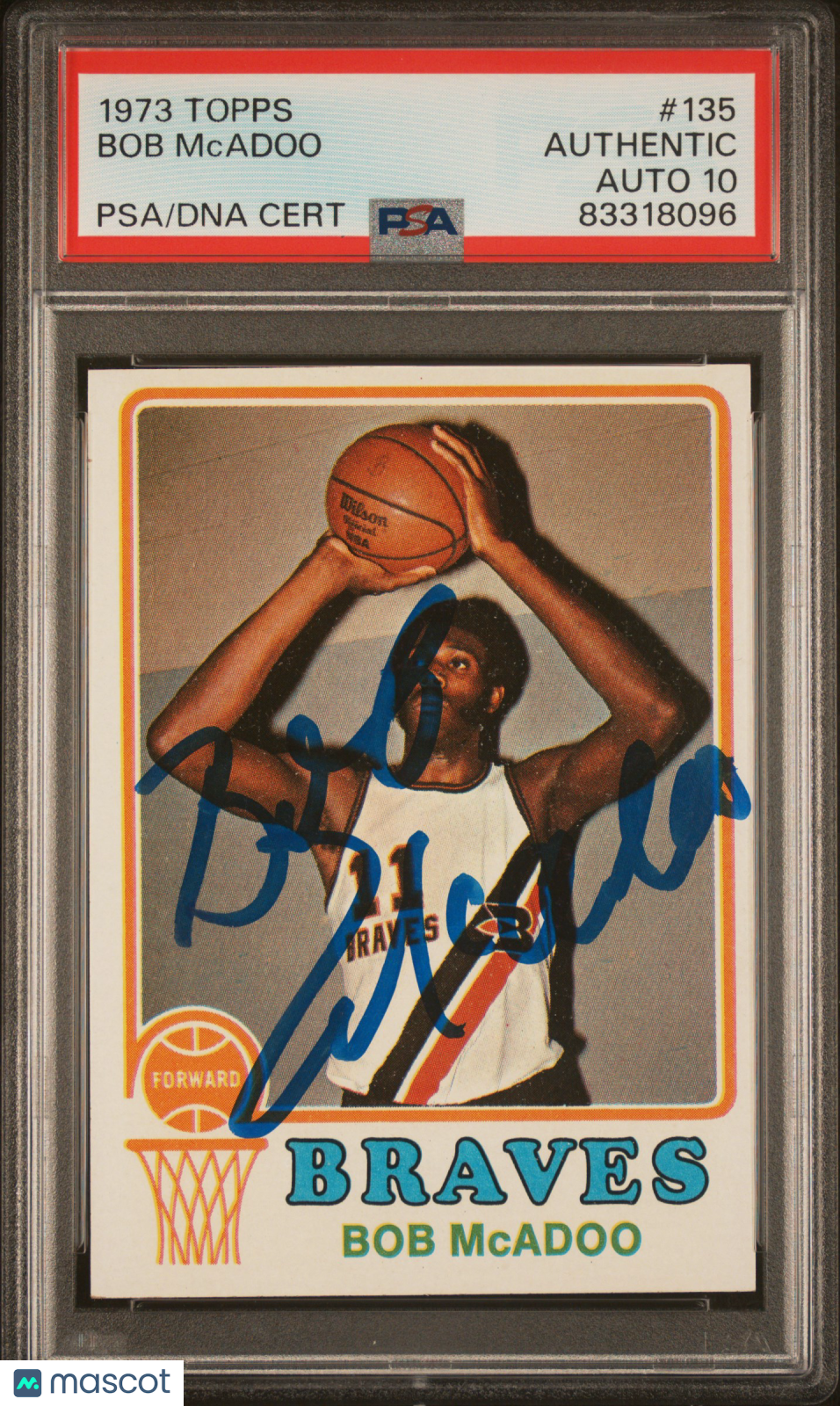 1973 Topps Bob McAdoo #135 PSA A Auto 10