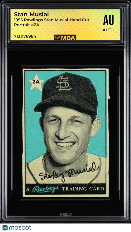 1955 Rawlings Stan Musial-Hand Cut Stan Musial #2A Portrait MBA Authentic