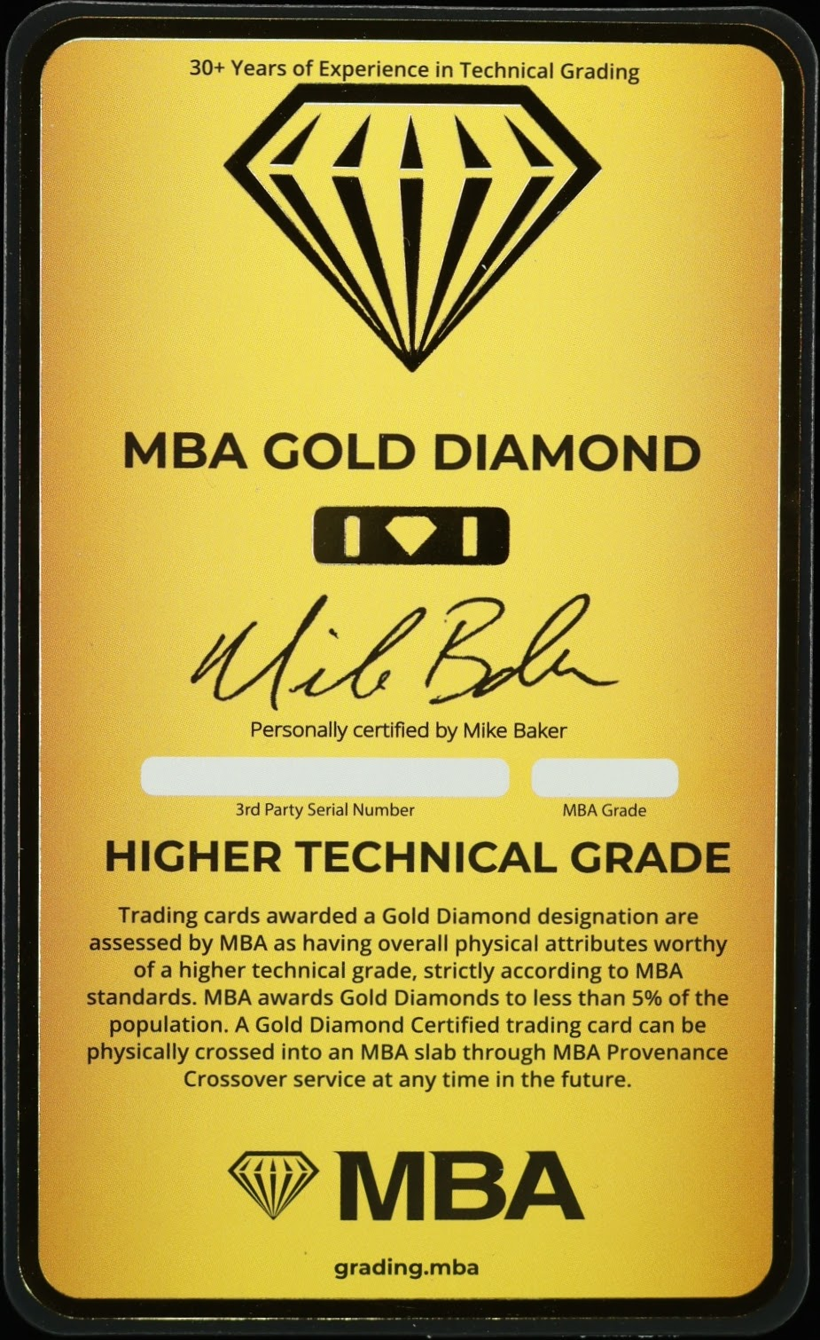 MBA Diamond Crossover Grading