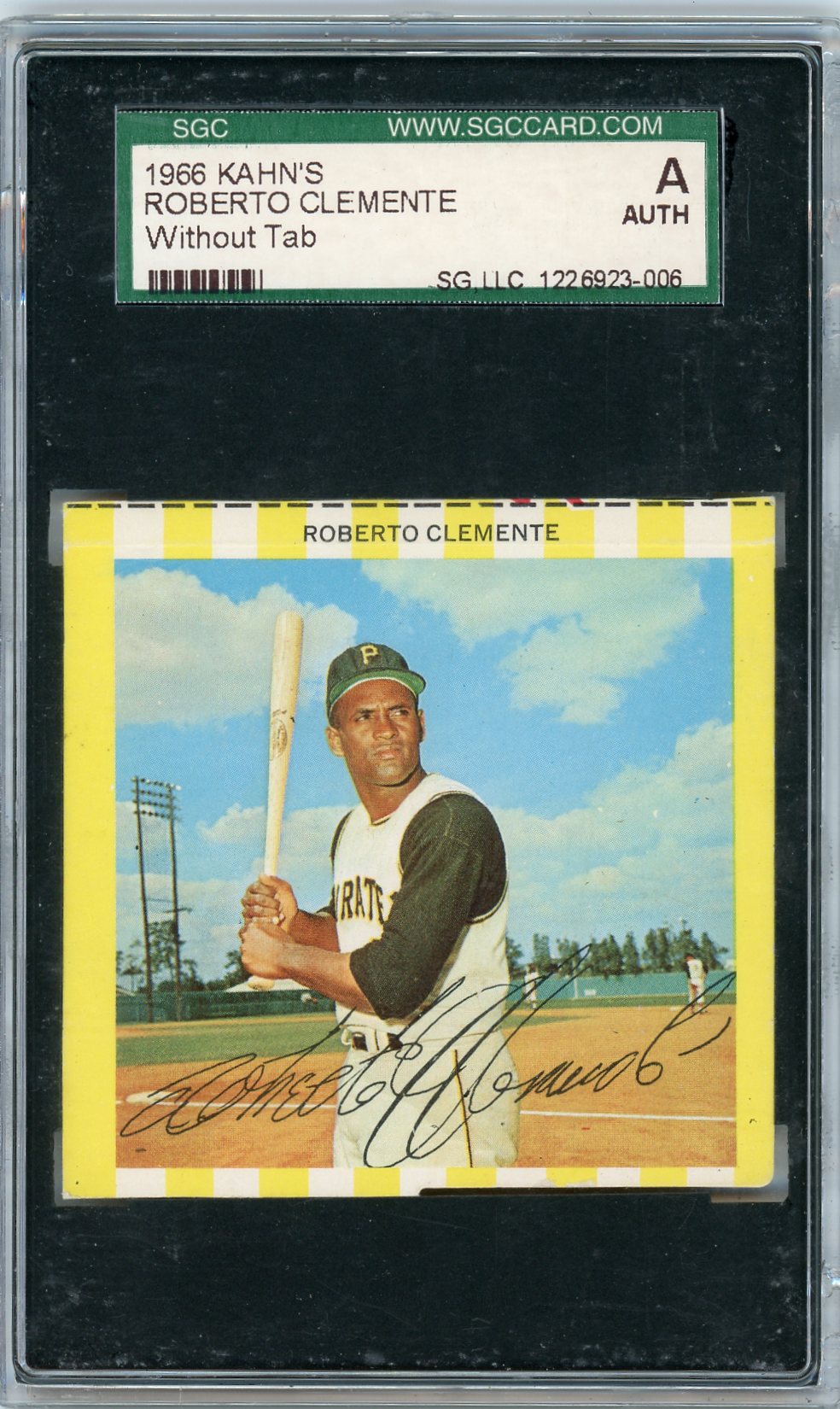 1966 ROBERTO CLEMENTE KAHN'S (WITHOUT TAB) SGC AUTHENTIC
