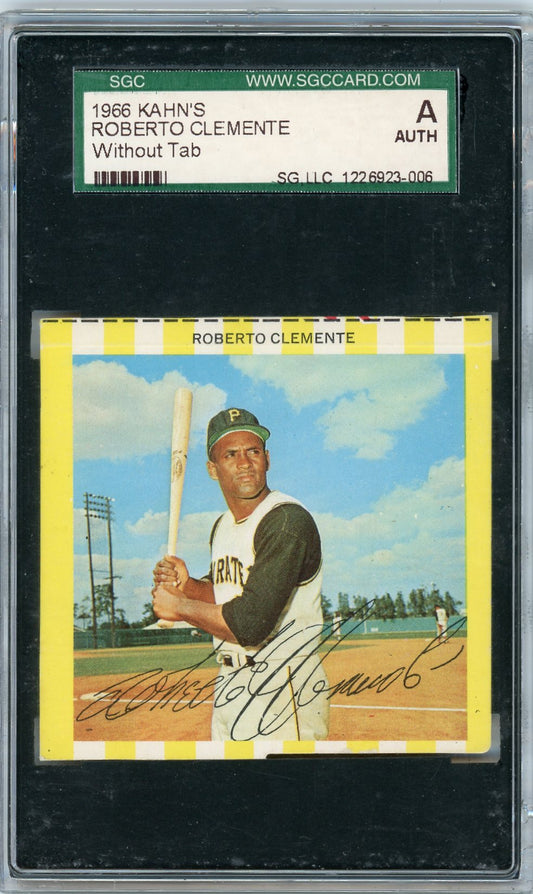 1966 ROBERTO CLEMENTE KAHN'S (WITHOUT TAB) SGC AUTHENTIC