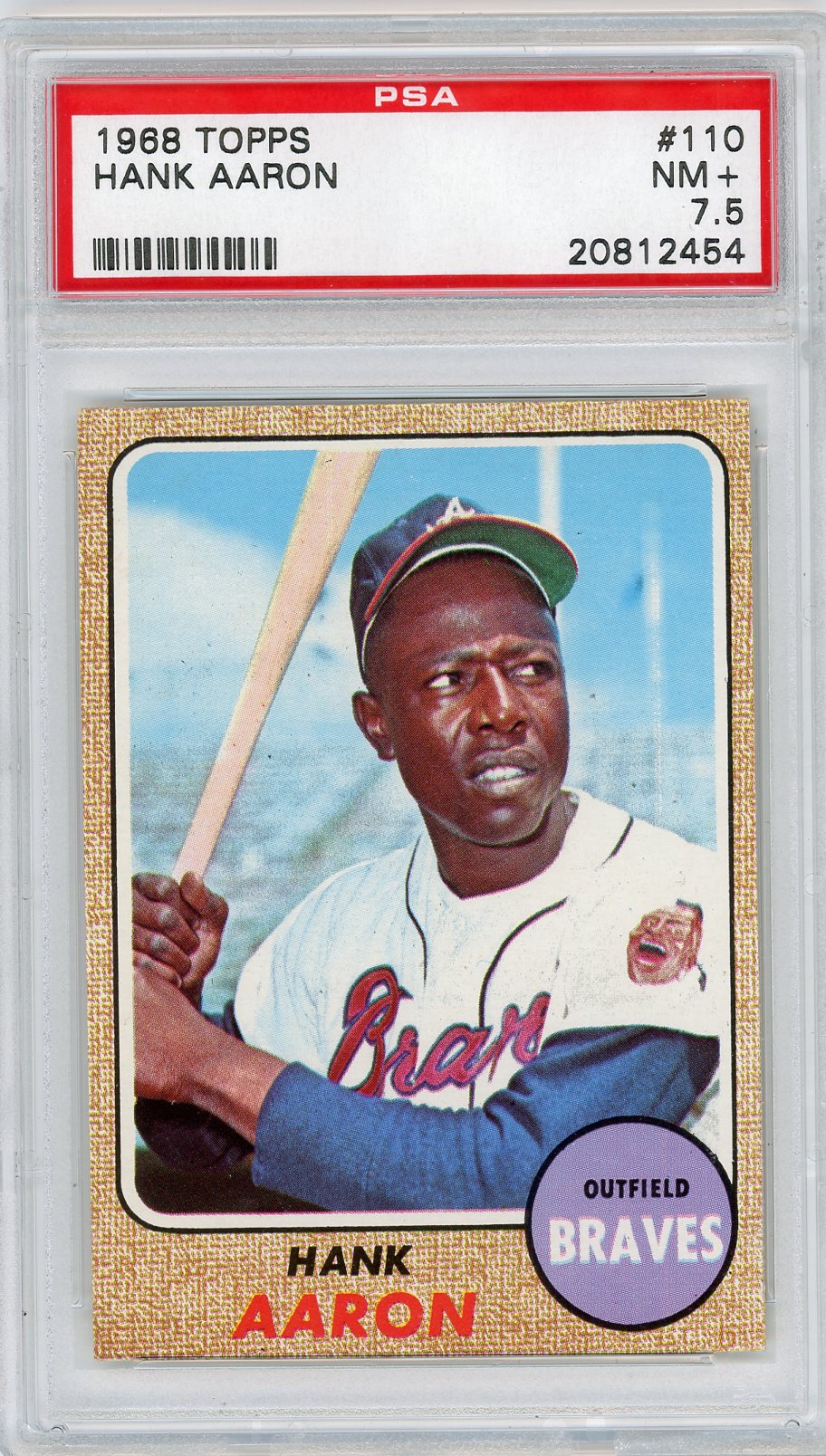1968 TOPPS HANK AARON #110 PSA 7.5