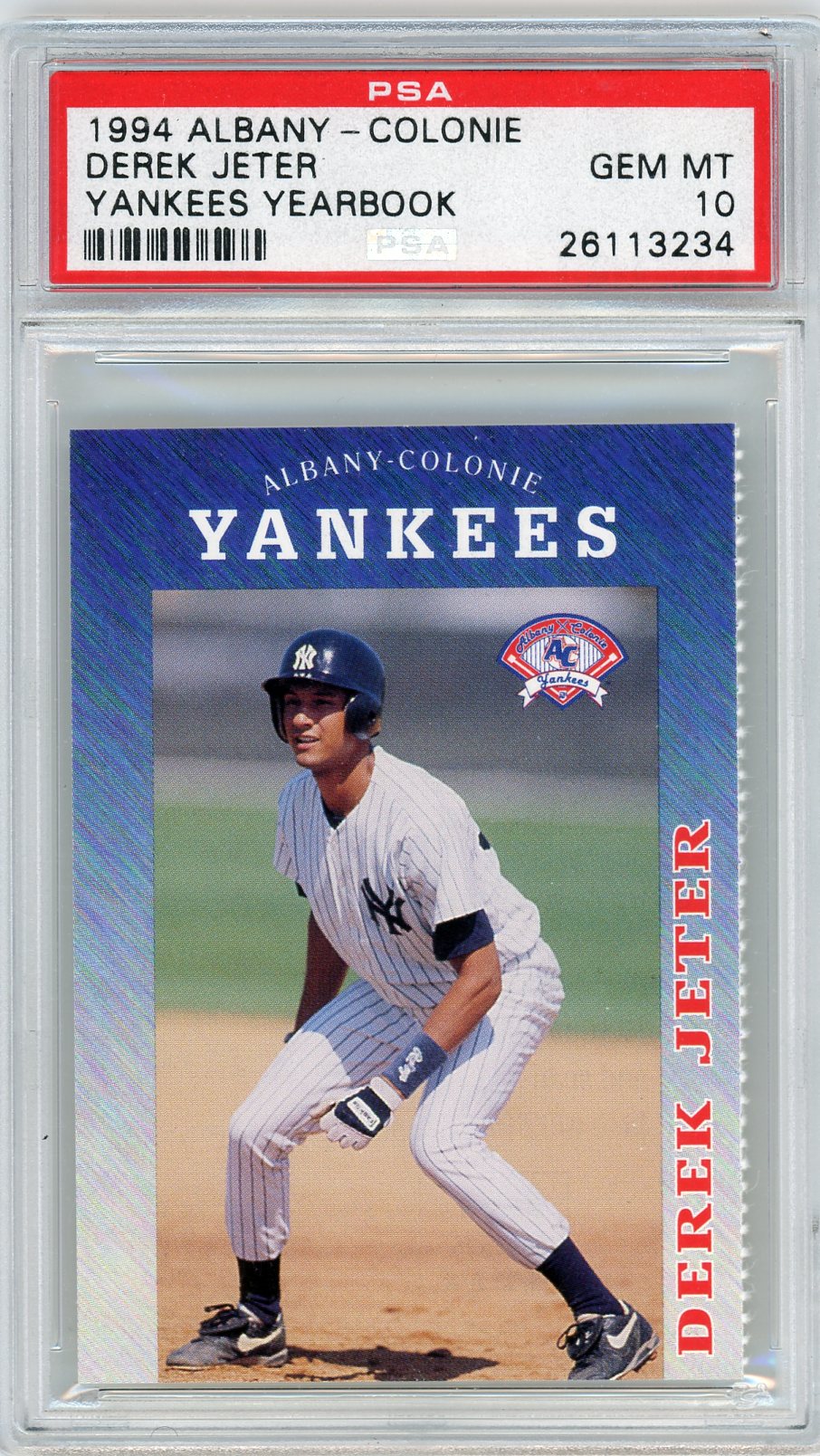 1994 DEREK JETER ALBANY-COLONIE YANKEES YEARBOOK PSA 10