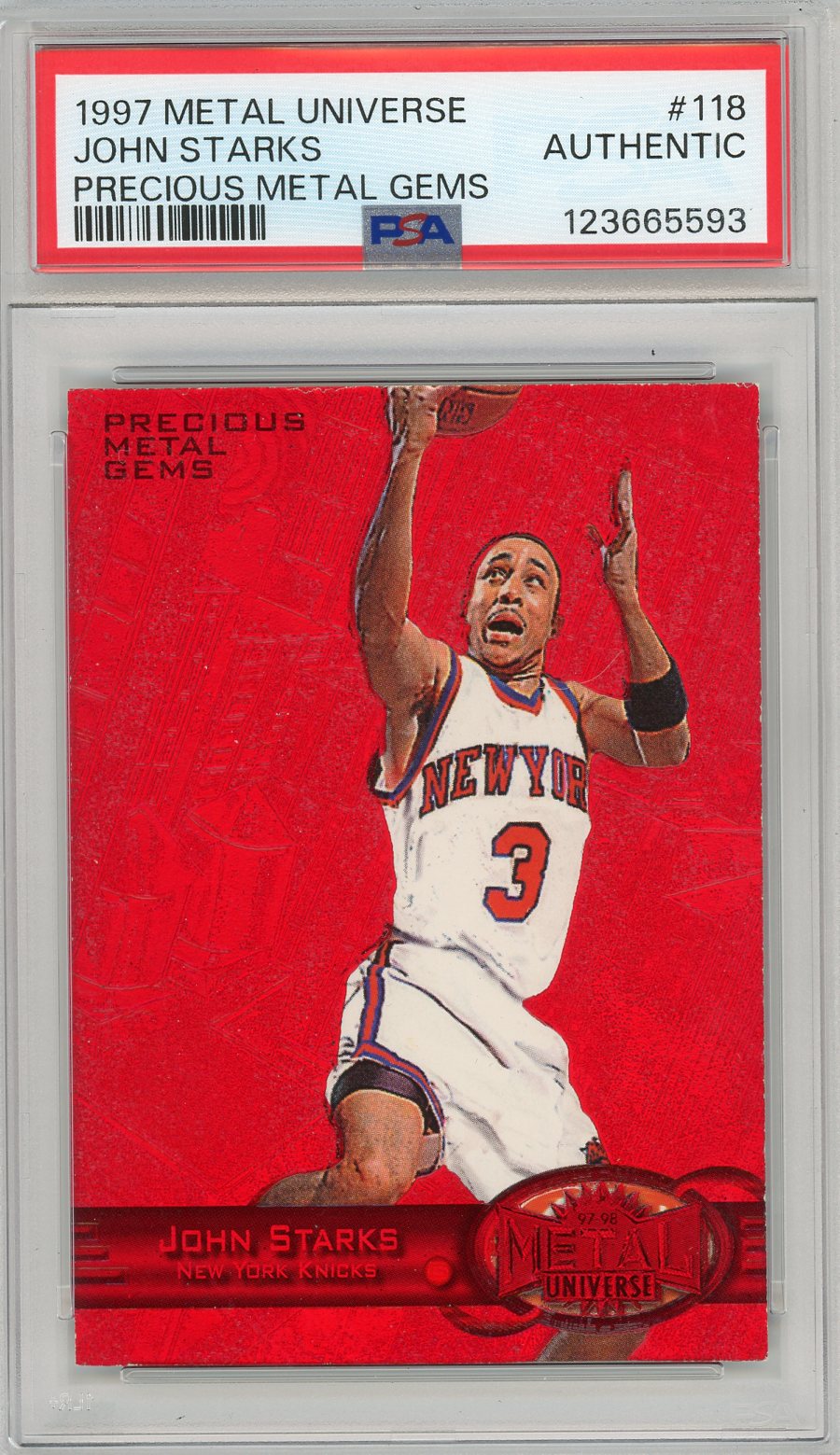 1997 Metal Universe John Starks #118 Precious Gems PSA A