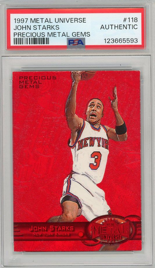 1997 Metal Universe John Starks #118 Precious Gems PSA A