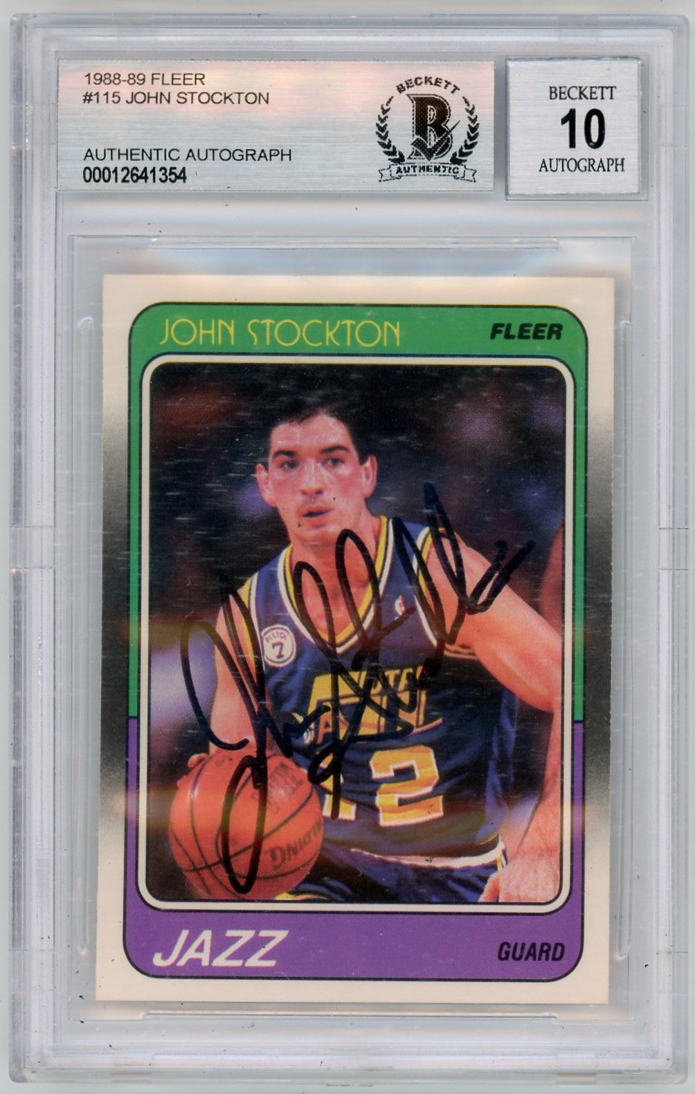 1988-89 Fleer John Stockton #115 Bgs A