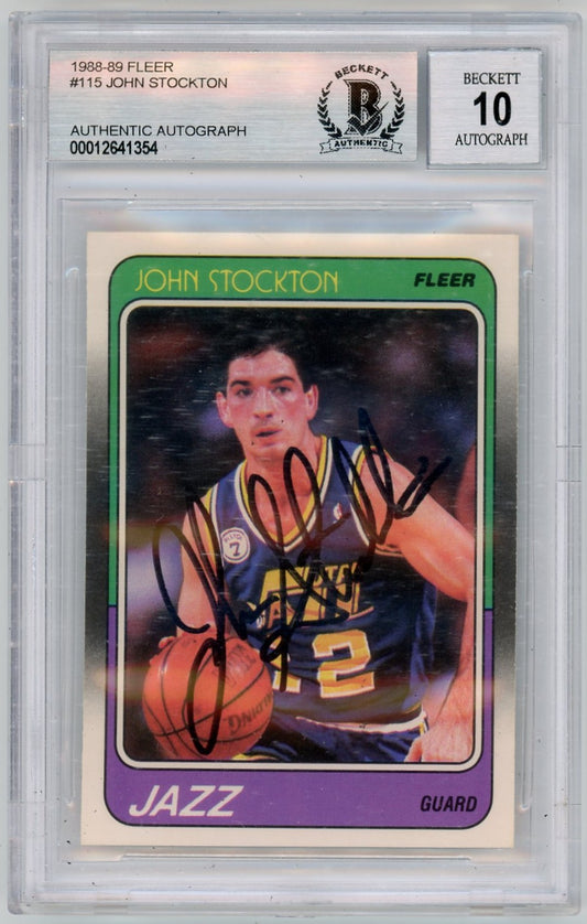 1988-89 Fleer John Stockton #115 Bgs A