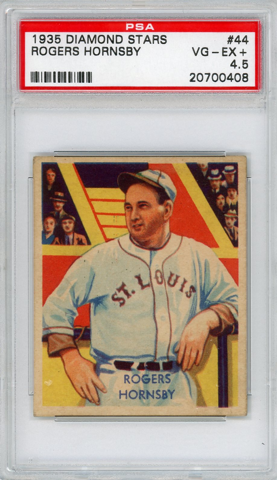 1935 DIAMOND ROGERS HORNSBY STARS #44 PSA 4.5