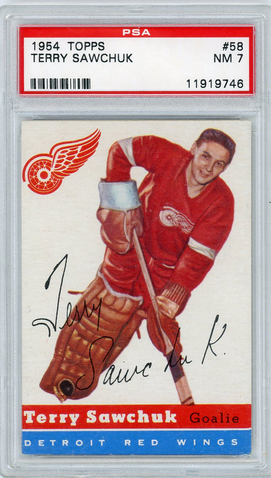 1954 TOPPS TERRY SAWCHUK #58 PSA 7