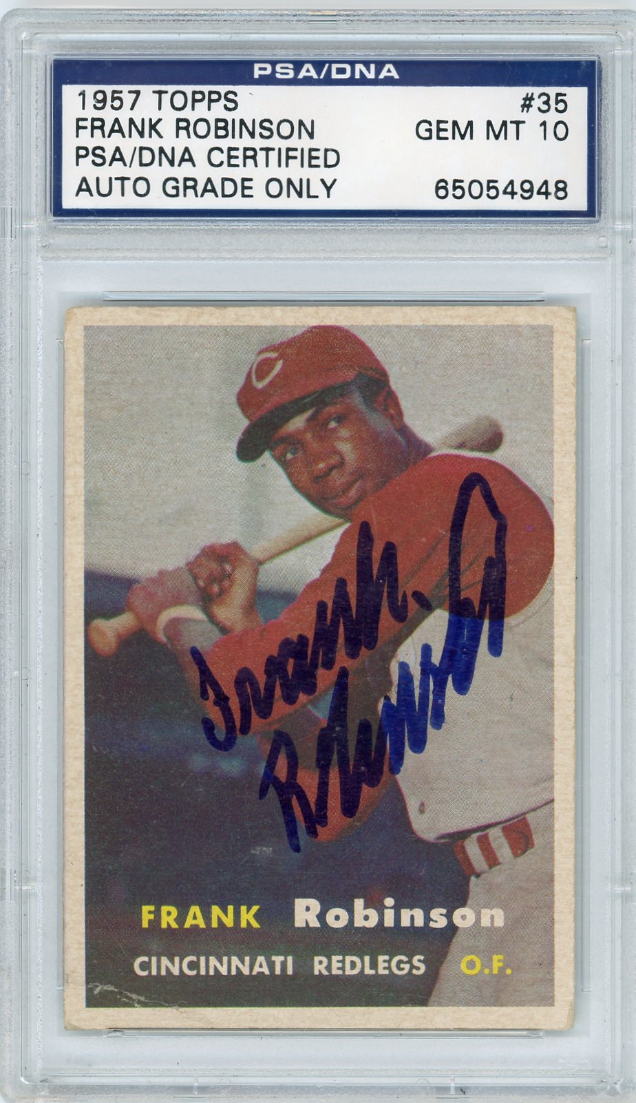 1957 Topps Baseball Frank Robinson #35 RC PSA AUTHENTIC AUTO 10