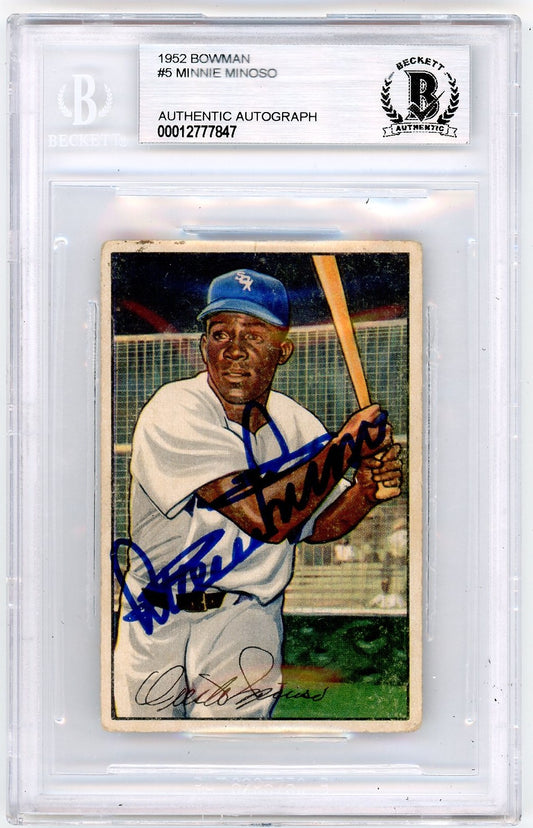 1952 BOWMAN MINNIE MINOSO RC #5 BGS AUTHENTIC