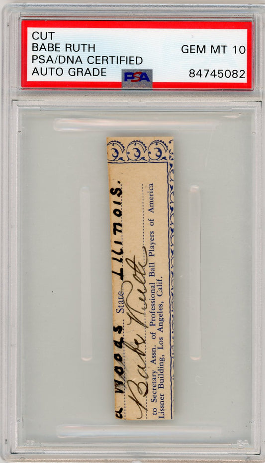 Babe Ruth PSA/DNA AUTO 10