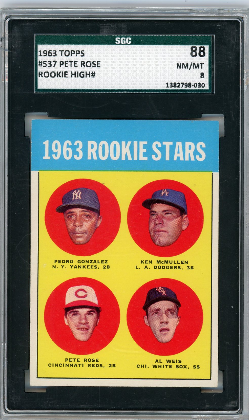1963 Topps Pete Rose #537 SGC 8