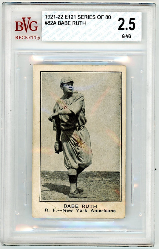 1921-22 E121 Series of 80 Babe Ruth #82A BVG 2.5