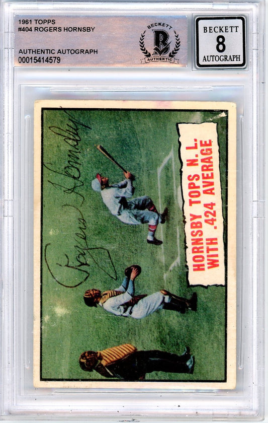1961 Topps Rogers Hornsby .424 #404 Bgs A