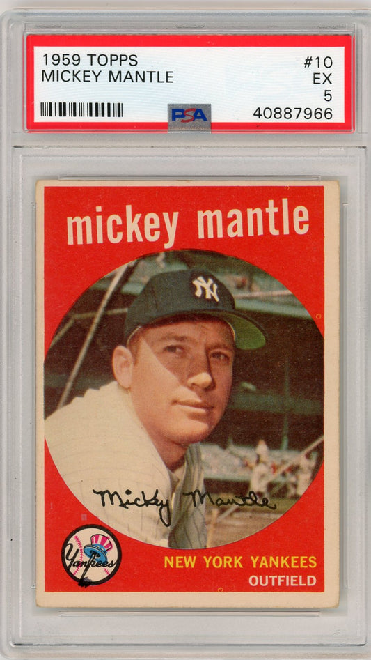 1959 TOPPS MICKEY MANTLE #10 PSA 5