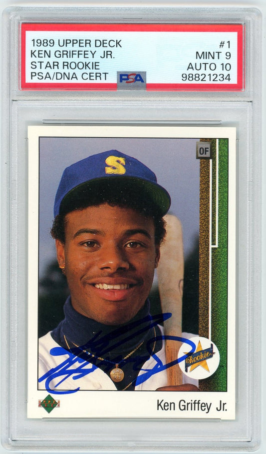 1989 Upper Deck Ken Griffey JR. #1 Star Rookie PSA 9 Auto 10
