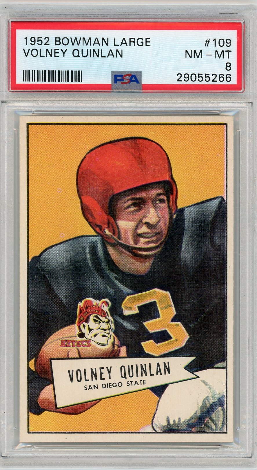 1952 Bowman Large Volney Quinlan #109 Psa 8