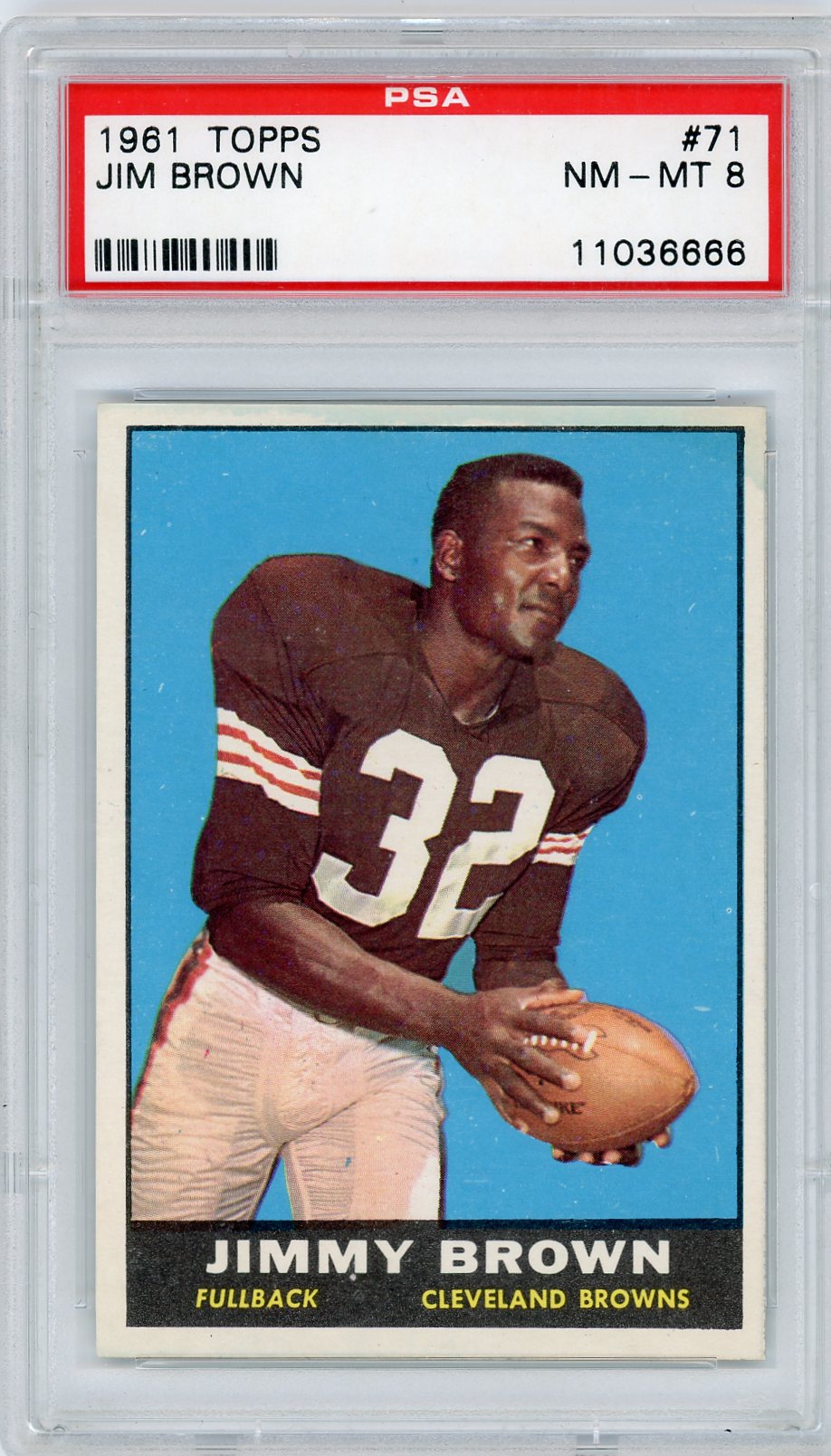 1961 TOPPS JIM BROWN #71 PSA 8