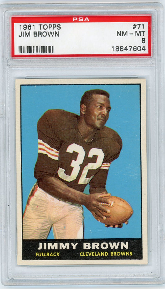 1961 TOPPS JIM BROWN #71 PSA 8