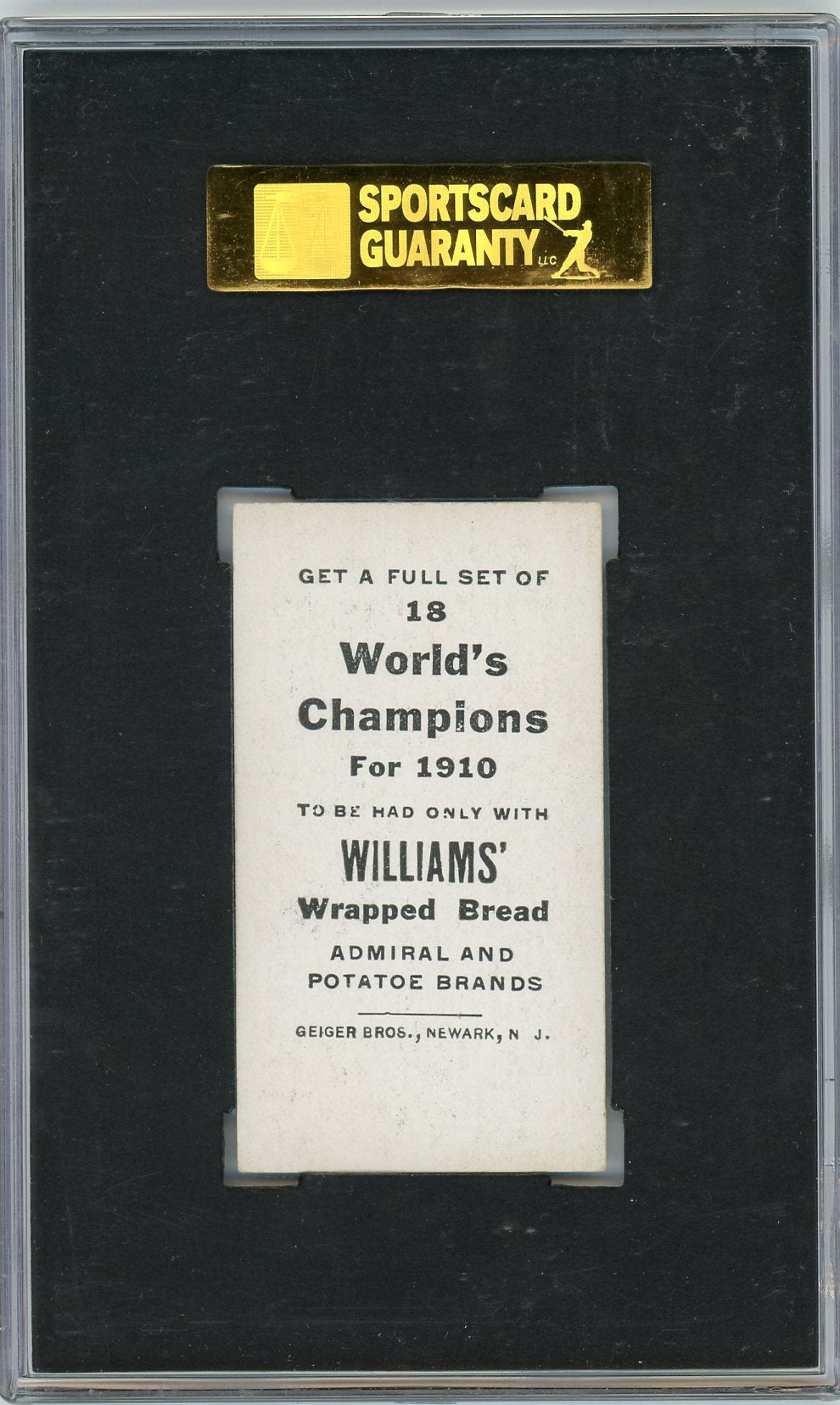 1911 PADDY LIVINGSTON WILLIAMS BAKING SGC 6