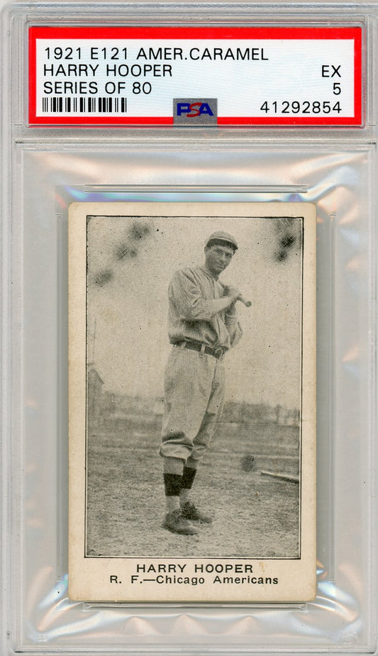 1921 HARRY HOOPER E121 AMERICAN CARAMEL SERIES OF 80 PSA 5