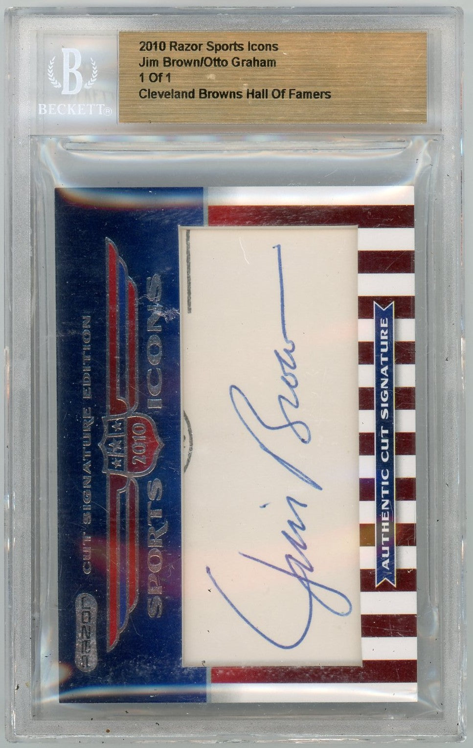 2010 Razor Sports Icons Jim Brown/otto Graham One Of One Bgs A