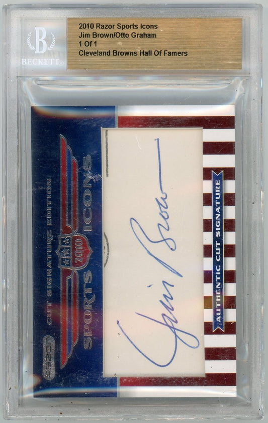 2010 Razor Sports Icons Jim Brown/otto Graham One Of One Bgs A