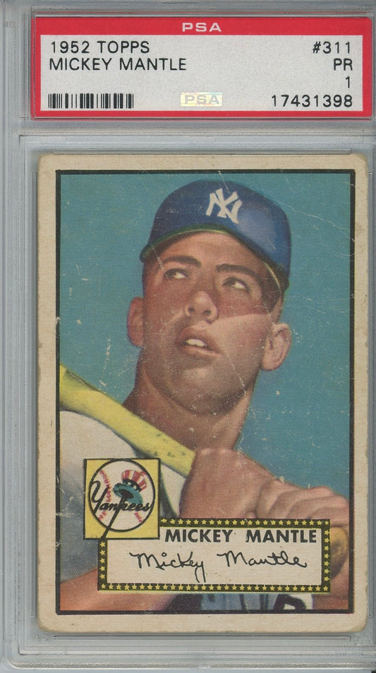 1952 TOPPS MICKEY MANTLE #311 PSA 1