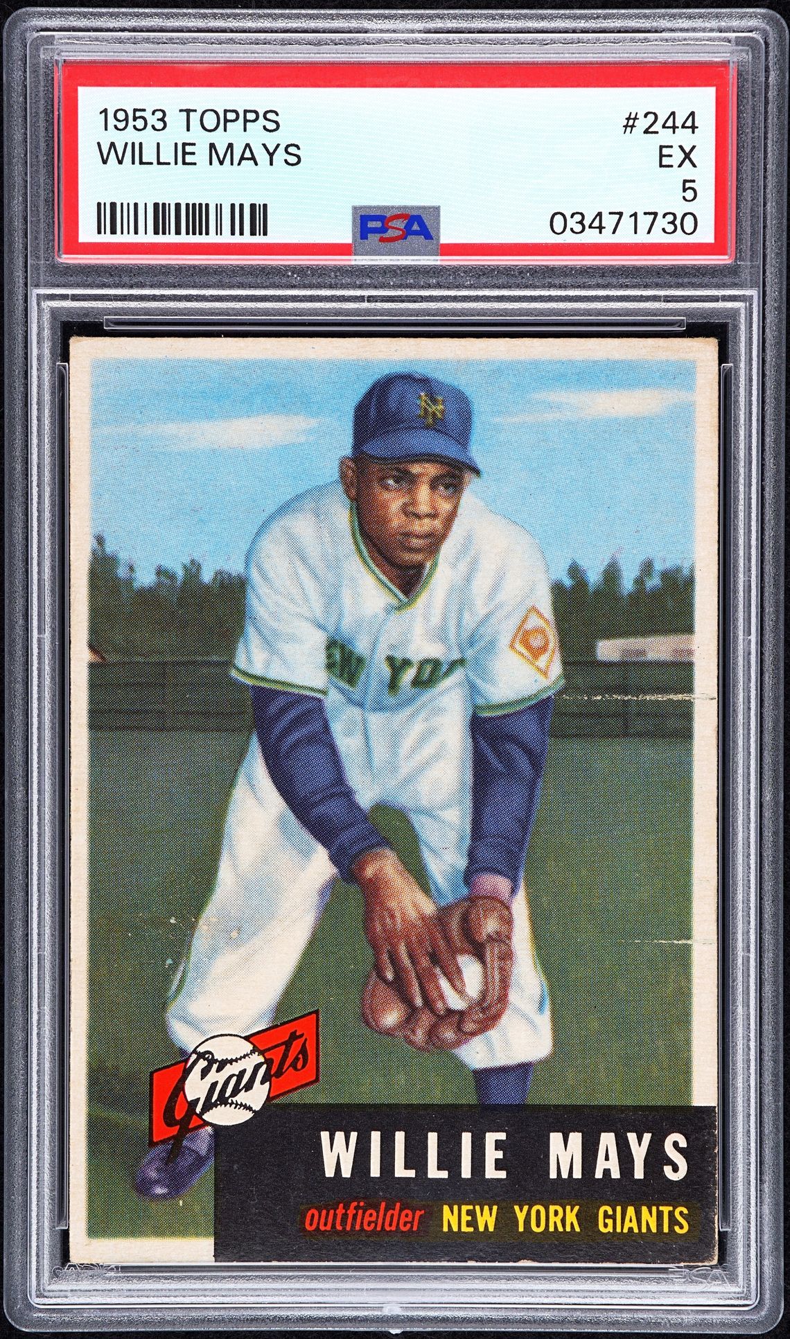 1953 TOPPS WILLIE MAYS #244 PSA 5