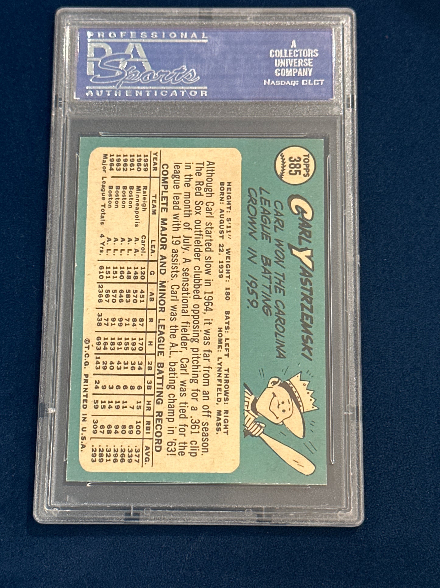 1965 Topps Carl Yastrzemski #385  Psa 9