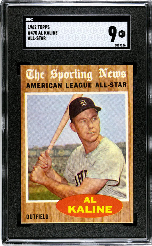 1962 Topps Al Kaline #470 All-star Sgc 9