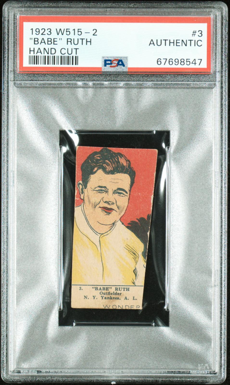 1923 W515-2 Babe Ruth #3 Hand Cut Psa A