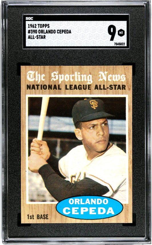 1962 Topps Orlando Cepeda #390 All-star Sgc 9