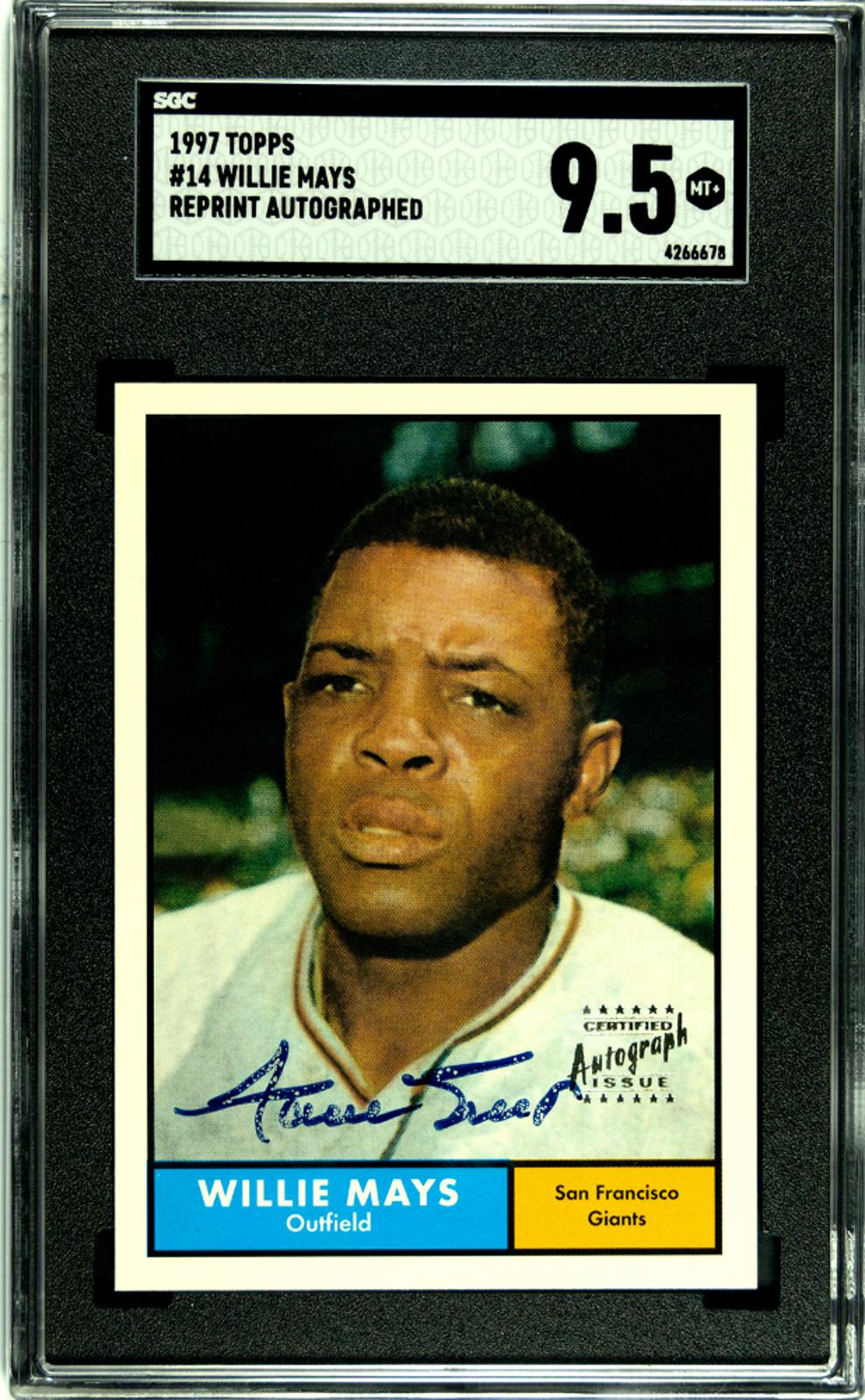 1997 Topps Willie Mays #14 Reprint Auto. Sgc 9.5