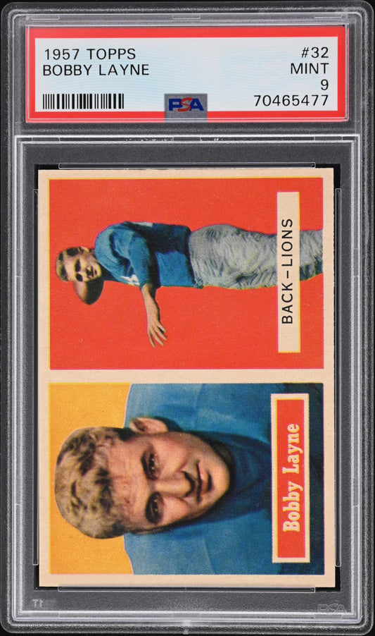 1957 Topps Bobby Layne #32 Psa 9