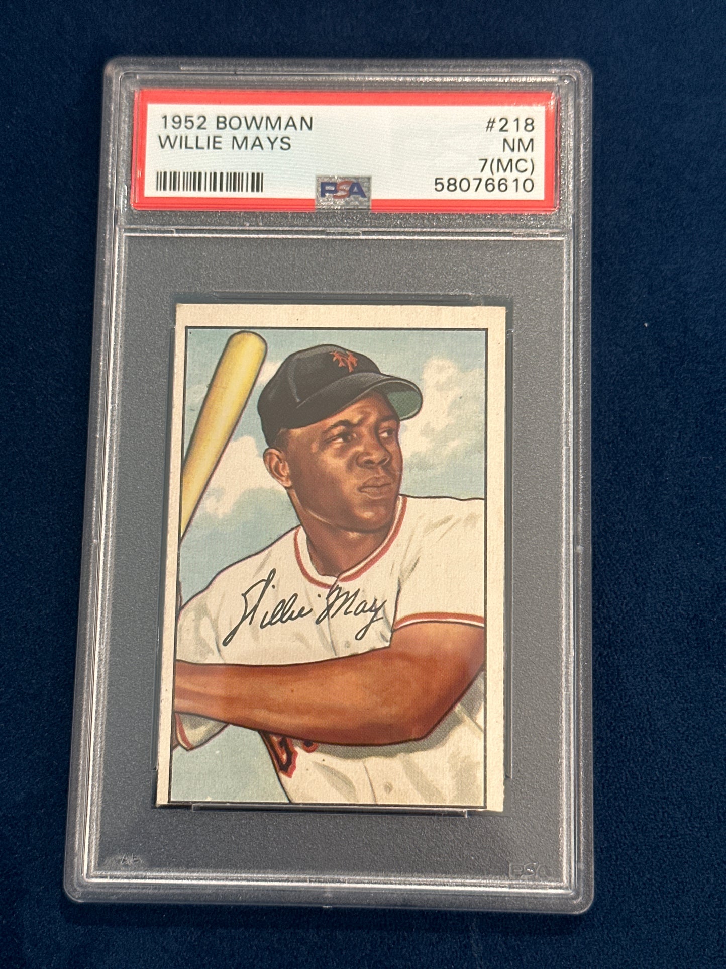 1952 Bowman Willie Mays #218  Psa 7